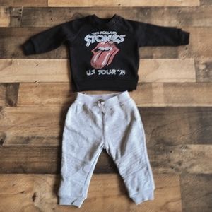 NWOT Rolling Stones Infant Sweat Suit 6-9 Months